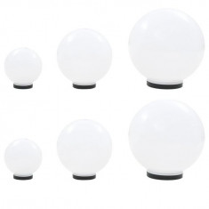 Set lampi glob cu LED, 6 buc., 20/30/40 cm, PMMA, sferic foto