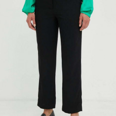 Day Birger et Mikkelsen pantaloni femei, culoarea negru, drept, high waist