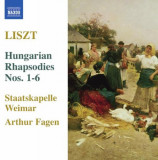 Liszt: Hungarian Rhapsodies Nos. 1-6 | Franz Liszt, Staatskapelle Weimar, Arthur Fagen, Clasica, Naxos