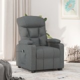 vidaXL Fotoliu rabatabil electric, gri &icirc;nchis, material textil