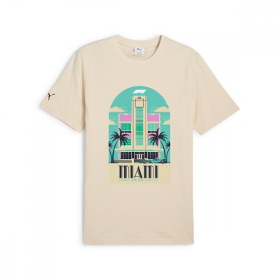 Formula 1 tricou de bărbați Miami GP beige F1 Team 2025 - S foto
