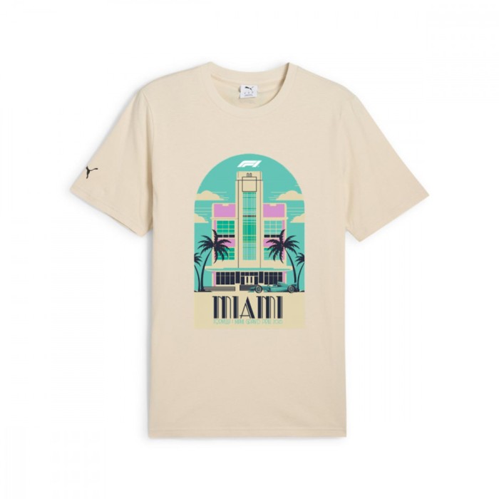Formula 1 tricou de bărbați Miami GP beige F1 Team 2025 - S