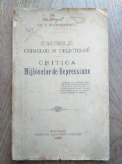 CAUZELE CRIMELOR SI DELICTELOR.CRITICA MIJLOACELOR DE REPRESIUNE, 1895 foto