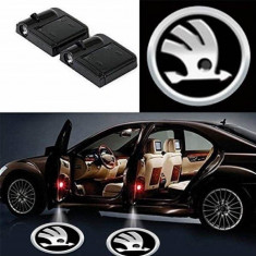 Set 2 Lampi Proiectoare Led Logo Universale SKODA