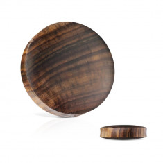 Plug de ureche din lemn - lemn sono, desen natural maro-negru, diverse mărimi - Diametru piercing: 8 mm