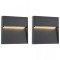 Lămpi de perete LED de exterior, 2 buc., negru, 3 W, pătrat