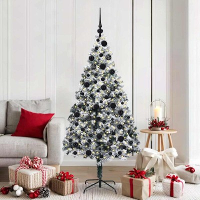 vidaXL Brad de Crăciun artificial cu 300 LED Verde 180 x 115 cm 3396963 foto