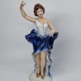 Bibelou portelan romanesc vechi, vintage - Doamna eleganta