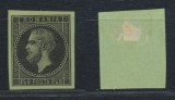 Romania Carol I emisiunea Paris-Bucuresti eseu 1 1/2B negru pe hartie verzui, Istorie, Nestampilat