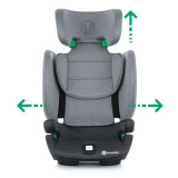 Scaun auto cu isofix PetiteMars 15-36 kg 4 pozitii de reglare a spatarului Elite I-size Misty Grey