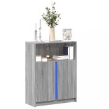 VidaXL Dulap cu LED, gri sonoma, 77x34x100 cm, lemn prelucrat