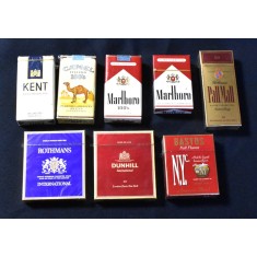 Lot opt pachete vechi de tigari / sigilate - Kent - Marlboro - Camel - Bastos - Dunhill - Pall Mall - Rothmans