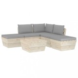 Cumpara ieftin Set mobilier gradina din paleti cu perne, 6 piese, lemn molid