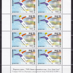 BULGARIA 2002 JOCURILE OLIMPICE DE IARNA SALT LAKE CITY BLOC MNH