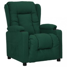 vidaXL Fotoliu rabatabil, verde inchis, material textil foto