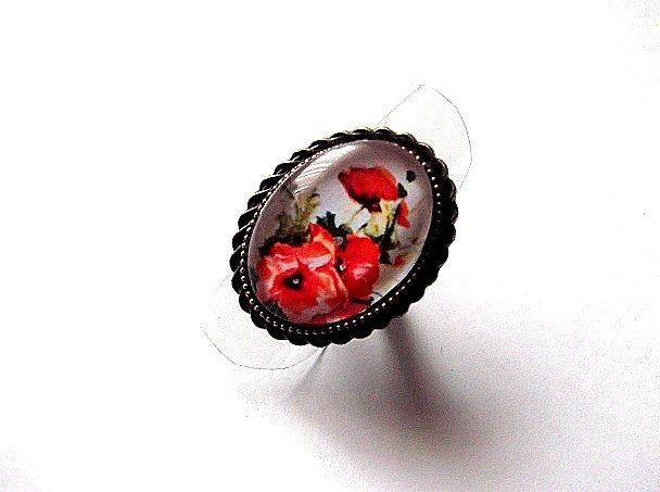 inel sticla cu maci 45711