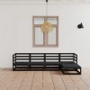 VidaXL Set mobilier de grădină, 5 piese, negru, lemn masiv de pin 3075538