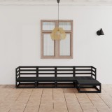 Gossi set mobilier de gradina, 5 piese, negru, lemn masiv de pin
