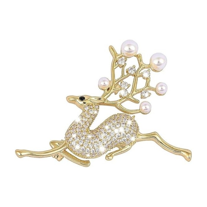 Brosa Caprioara cu perle