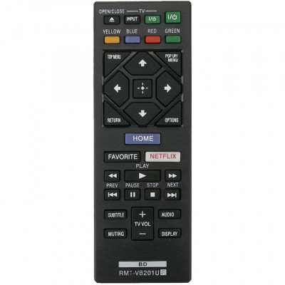 Telecomanda pentru Sony DVD Blue-Ray RMT-VB201U, x-remote, Netflix, Negru foto