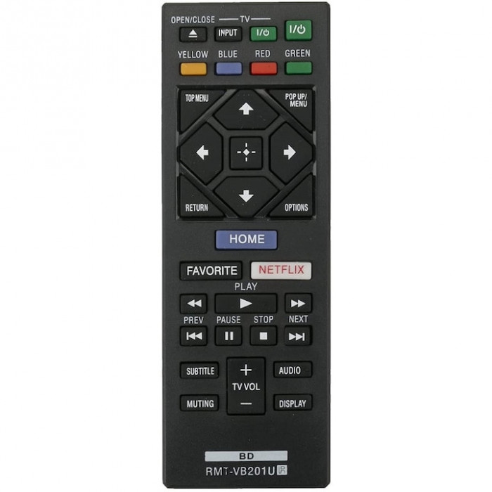 Telecomanda pentru Sony DVD Blue-Ray RMT-VB201U, x-remote, Netflix, Negru