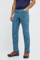 LA Sportiva pantaloni Roots barbati, culoarea turcoaz, drept, H95642643