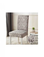 Set 6 huse pentru scaun bej cu model cu dungi negre foto