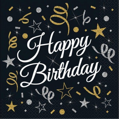 &amp;quot;Set 20 servetele Happy Birthday 33 cm&amp;quot; foto