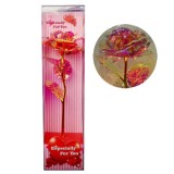 Trandafir artificial cu foita aurie cu lumini LED