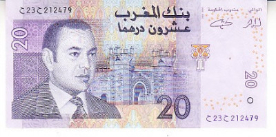 M1 - Bancnota foarte veche - Maroc - 20 dirhams - 2005 foto