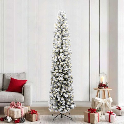 vidaXL Brad de Crăciun artificial Verde 240 cm PVC și oțel și plastic 3395049 foto