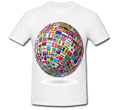 Tricou &amp;quot; Globe with country flags &amp;quot; foto