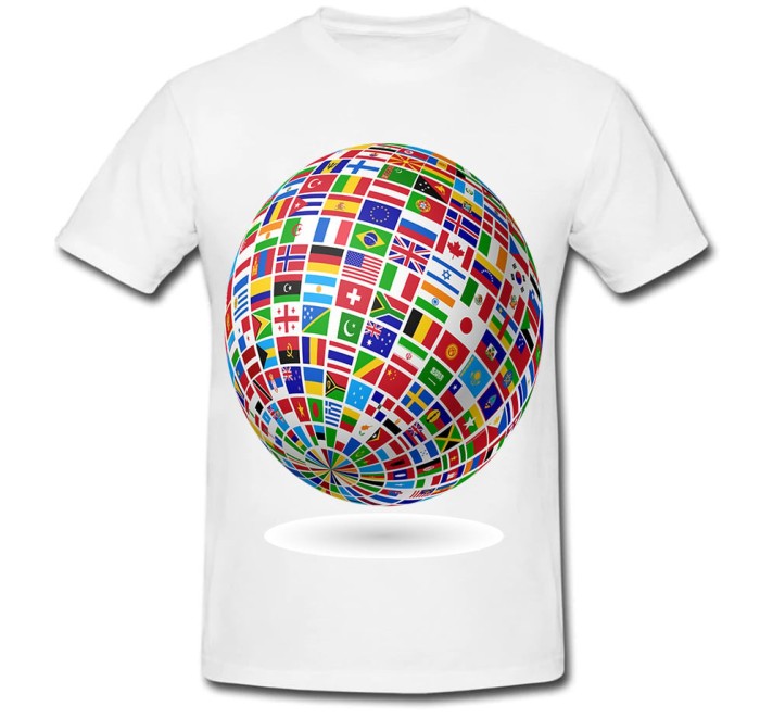 Tricou &quot; Globe with country flags &quot;