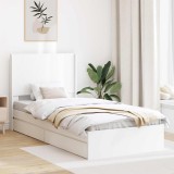 vidaXL Cadru de pat cu depozitare și tăblie Alb 90 x 200 cm 3414055