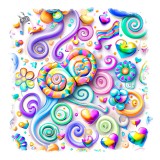 Cumpara ieftin Sticker decorativ Acadele, Multicolor, 55 cm, 11428ST, Oem