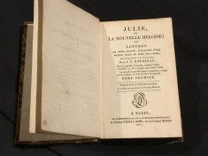 carte Limba Franceza - Julie , ou La Nouvelle Heloise de Jean Jacques Rousseau volumul I anul 1817 / 320 pagini !