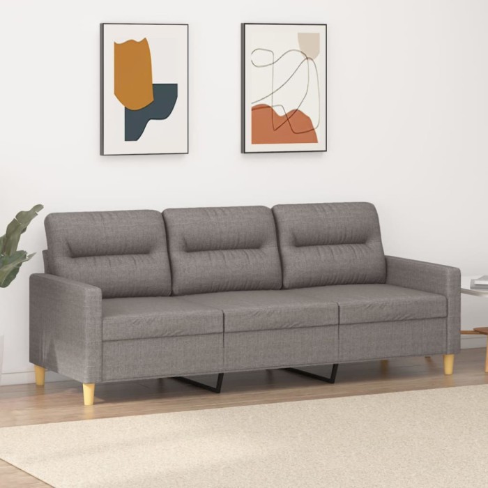 Gossi canapea cu 3 locuri, taupe, 180 cm, material textil