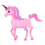 Cumpara ieftin Sticker decorativ, Unicorn, Roz, 68 cm, 8381ST, Oem