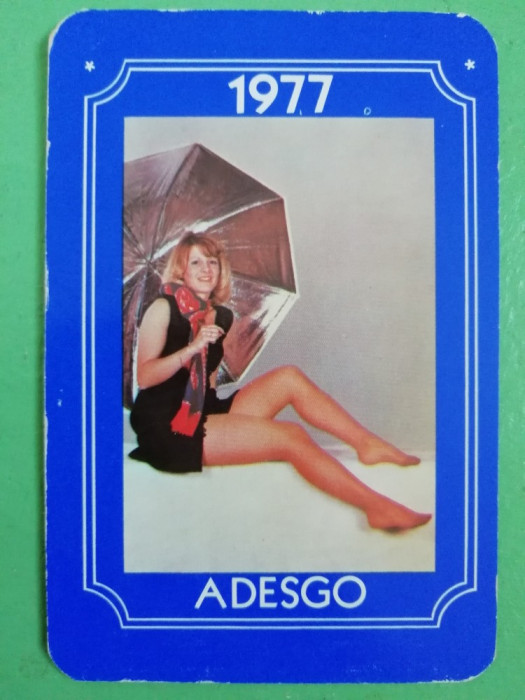 M3 C31 22 - 1977 - Calendar de buzunar - reclama ciorapi dama - ADESGO