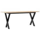 Cumpara ieftin Masa de cafea, cadru X, 110x40x45 cm, lemn masiv pin si Otel