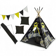 Set cort copii XXL Teepee Tutumi, 120 x 120 x 160 cm, model Batman foto