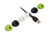 Set 6 Cleme - Organizatoare Flexibile Autoadezive pentru Cabluri, Verde/Negru/Alb, Palmonix
