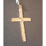 Cruce gravata fin placata cu aur Epis - 3.5 cm
