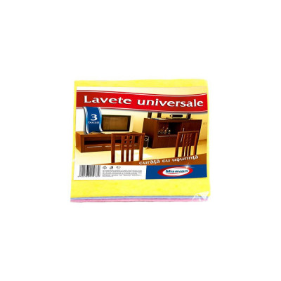 Set 3 Lavete Universale din Microfibra Misavan, 38x32 cm, Diverse Culori, Lavete Microfibra, Lavete Absorbante, Laveta Absorbanta, Laveta Bucatarie, L foto