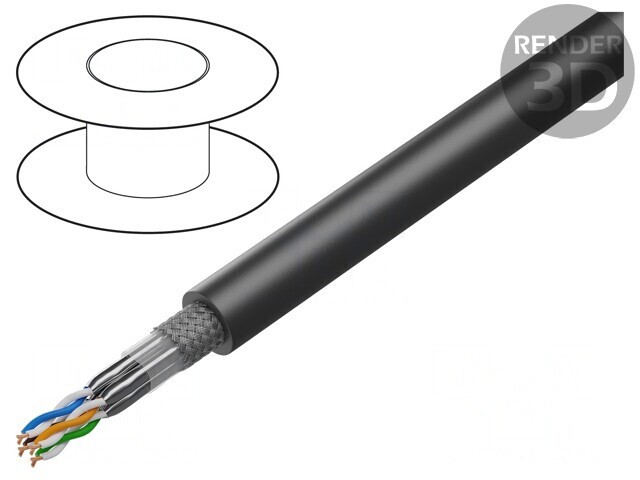 Cablu de Date S/FTP 4x2x0,14mm2 OFC PUR