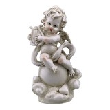 Statueta inger cu harpa, 12x24 cm, Oem