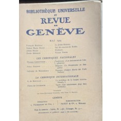 Revue de Geneve- revista in franceza, mai 1925