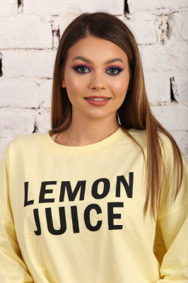 Hanorac galben Lemon Juice Bershka foto