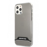 Husa Plastic - TPU AMG pentru Apple iPhone 12 / Apple iPhone 12 Pro, Horizontal Stripes, Neagra Transparenta AMHCP12MTCBW