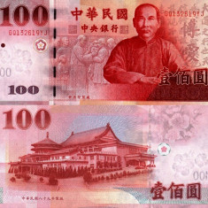 TAIWAN █ bancnota █ 100 Dollars Yuan █ 2001 █ P-1991 █ UNC █ necirculata